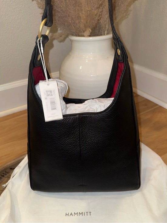 Hammitt Handbags - NWT Hammitt Tim Medium - Soft Leather Shoulder Bag - Black/Brushed Gold